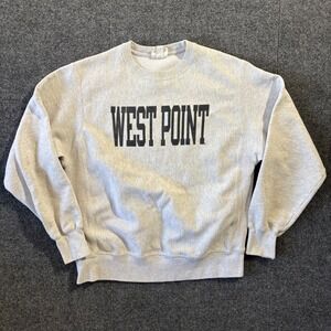 Champion Reverse Weave West Point Sweatshirt Mens Medium Gray Pullover Crewneck